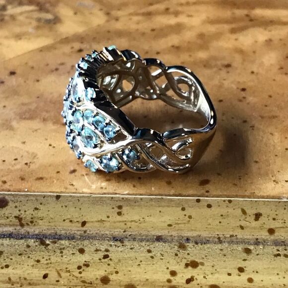 Natural Mint Garnet Sterling Silver 18k Yellow Gold Vermeil Ring Size 7 - Picture 4 of 9